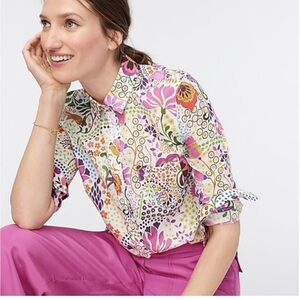 J Crew Classic Popover Shirt in Ratti Retro Floral Print